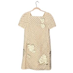 PRABAL GURUNG Elegant Cream Floral Dress